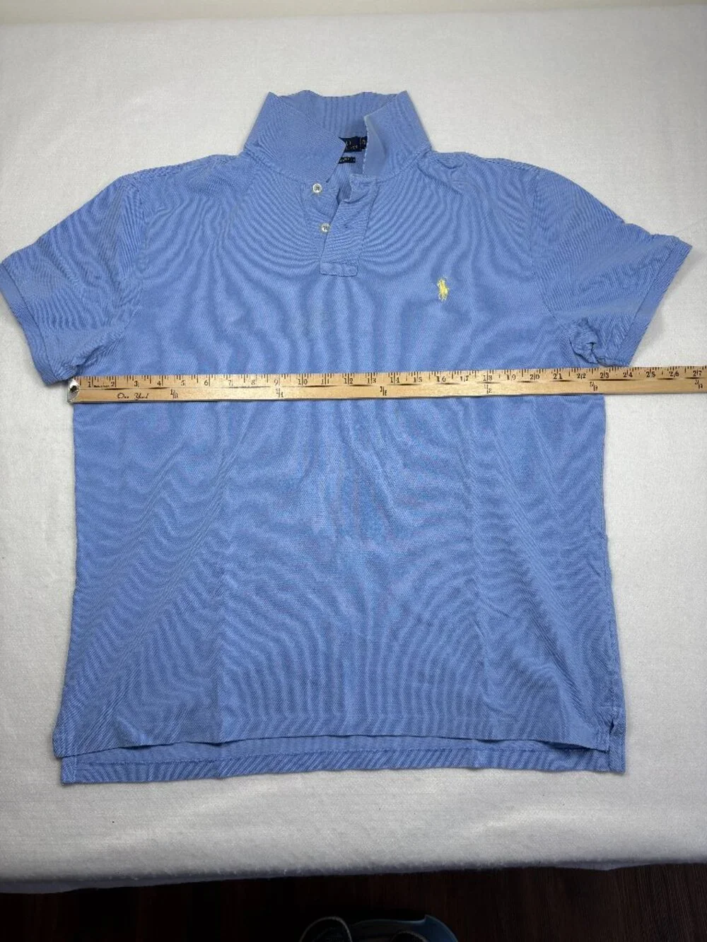 Polo Ralph Lauren Bristol Blue Slim Fit Mesh Polo Yellow Pony Preppy XL